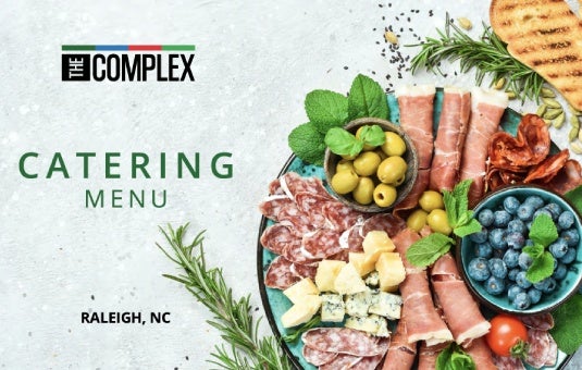Catering Menu image for Sodexo Live! serving Raleigh, NC with The Complex logo.