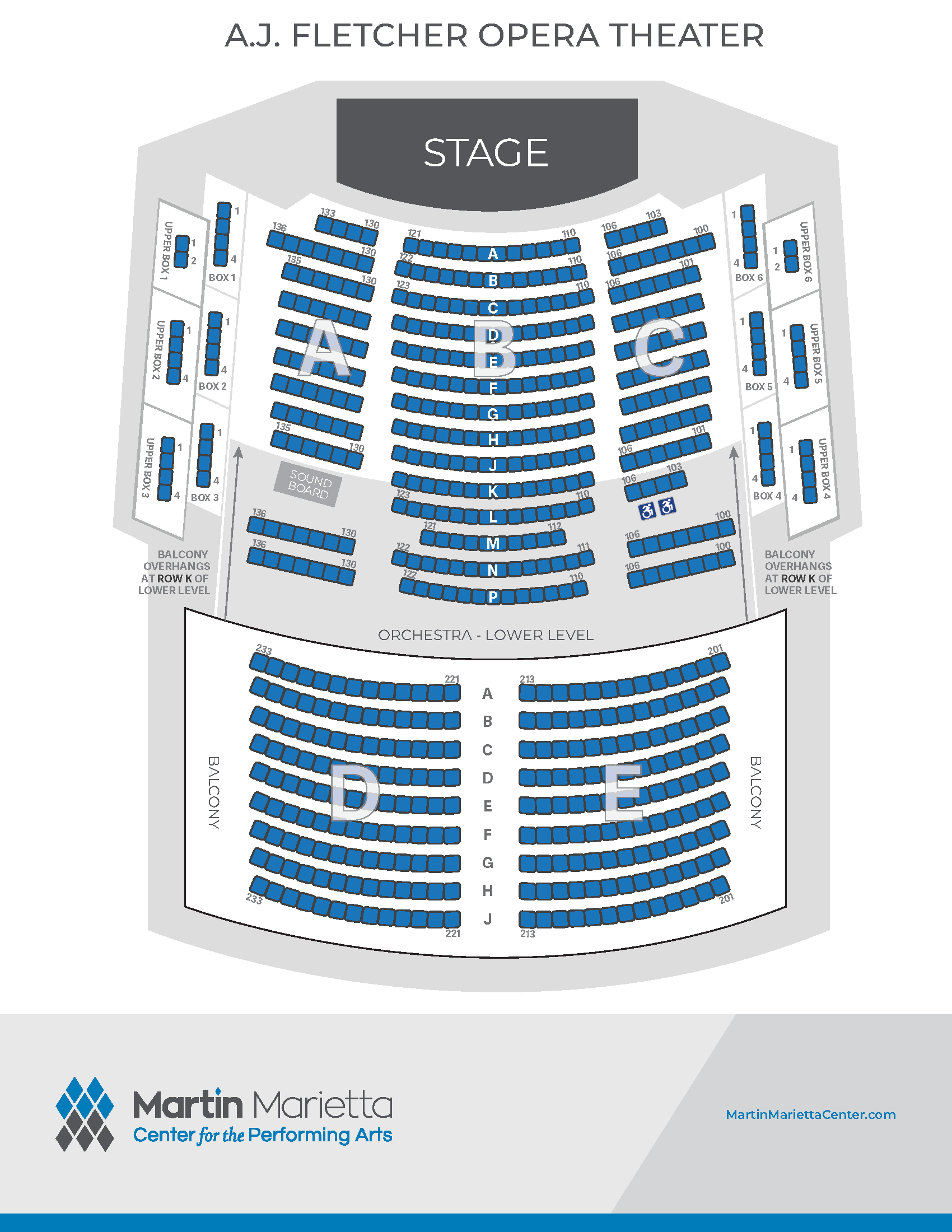 A.J. Fletcher Opera Theater seating chart