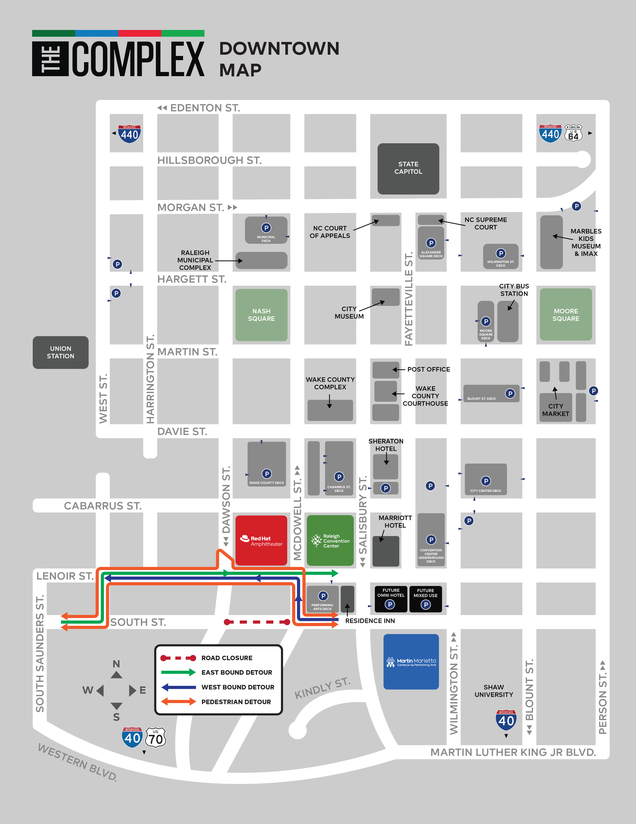 A Map of Downtown Raleigh