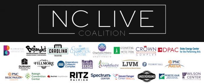 NC LIVE LOGO WITH MULTIPLE VENUE LOGOS