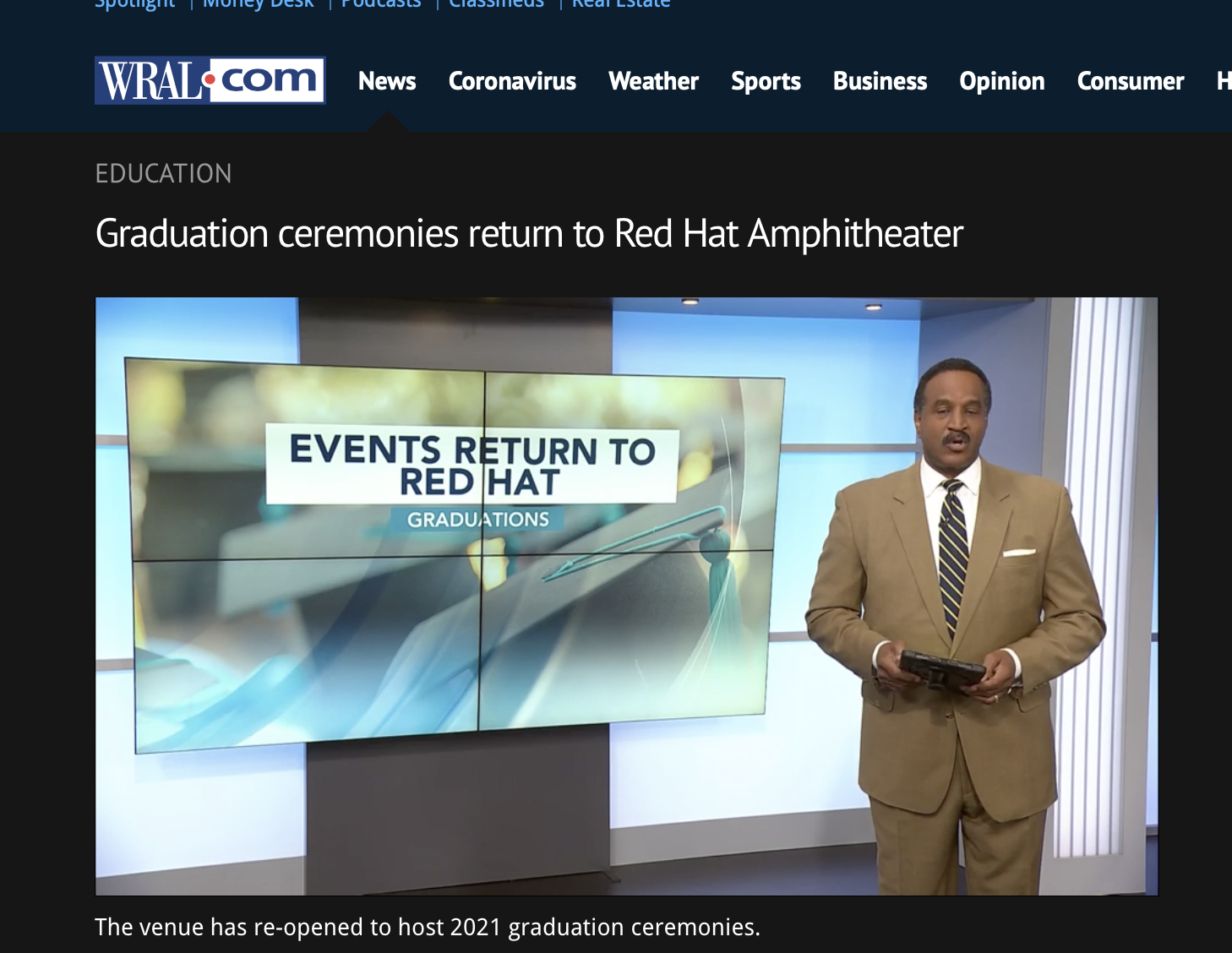 a screenshot of the wral.com website