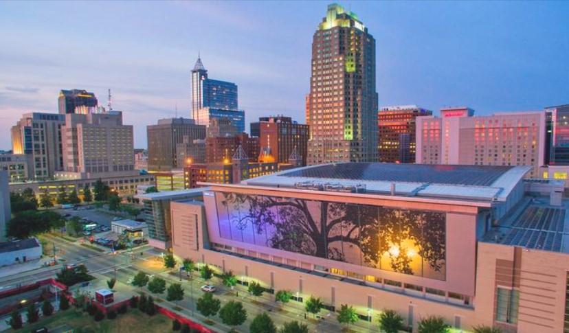 Outside of the Raleigh Convention Center Shimmer Wall