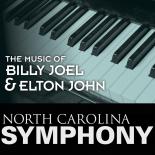 a photo of a piano with the words The Music of Billy Joel and Elton John