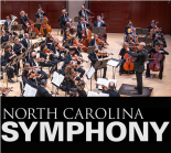 Image of the NC Symphony performing in Meymandi Concert Hall 