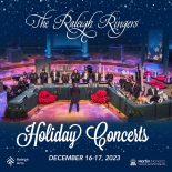Graphic with photo of Raleigh Ringers performing onstage with instruments
