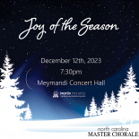 2023 artwork for NC Master Chorale Joy of the Season