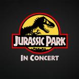 Jurassic Park logo in yellow and red on a black background