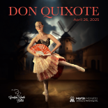 Carolina Youth Ballet: Don Quixote red haired ballerina on a dark background Raleigh nc 2025