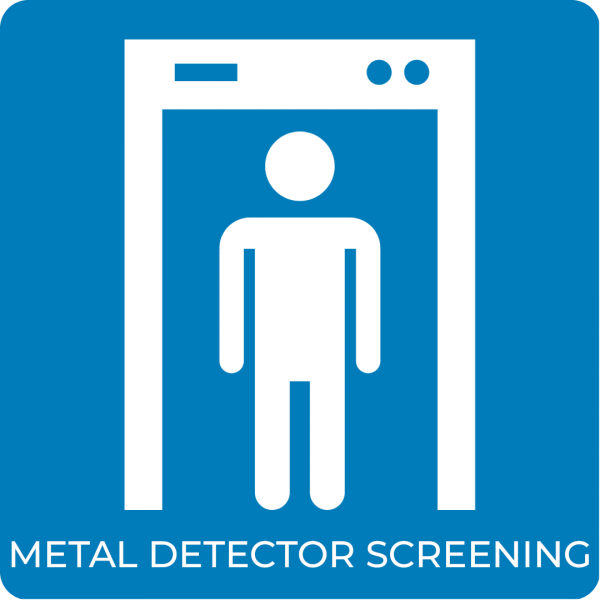 an image with a blue background that says security screening including new bag size restrictions