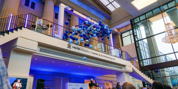 A photo of the lobby of the Martin Marietta Center