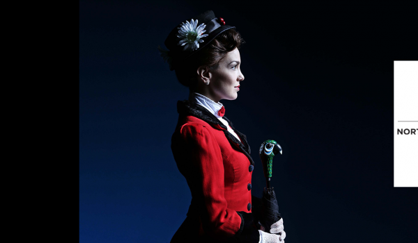 a photo of Mary Poppins from the nc theatre performance the nc theatre logo is also shown on the right